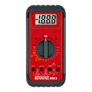 Benning Multimeter 0,1 mV-1000 V DC 0,1 mV-750V AC met batterij/testsnoeren/tas MM 2