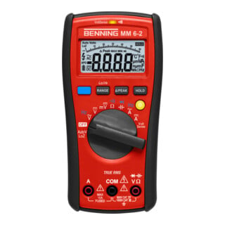 BENNING Multimeter0,0001-1000 V AC/DC Voltsensor TRUE RMS inkl.Schutzrahm.Batterie MM6-2