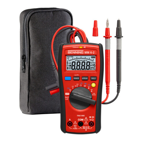 BENNING Multimeter0,0001-1000 V AC/DC Voltsensor TRUE RMS inkl.Schutzrahm.Batterie MM6-2