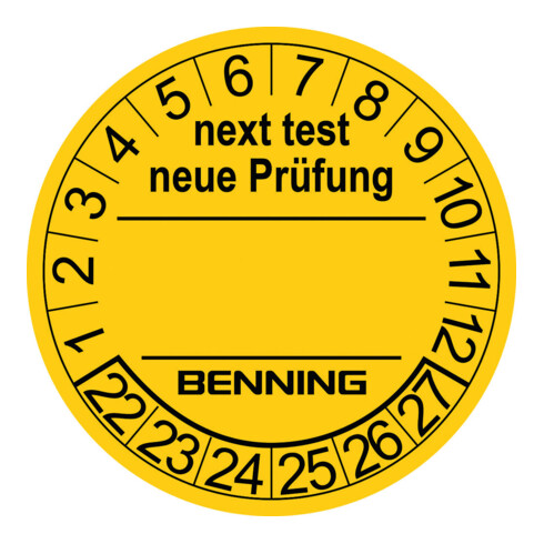 BENNING Prüfplaketten D30mm RL