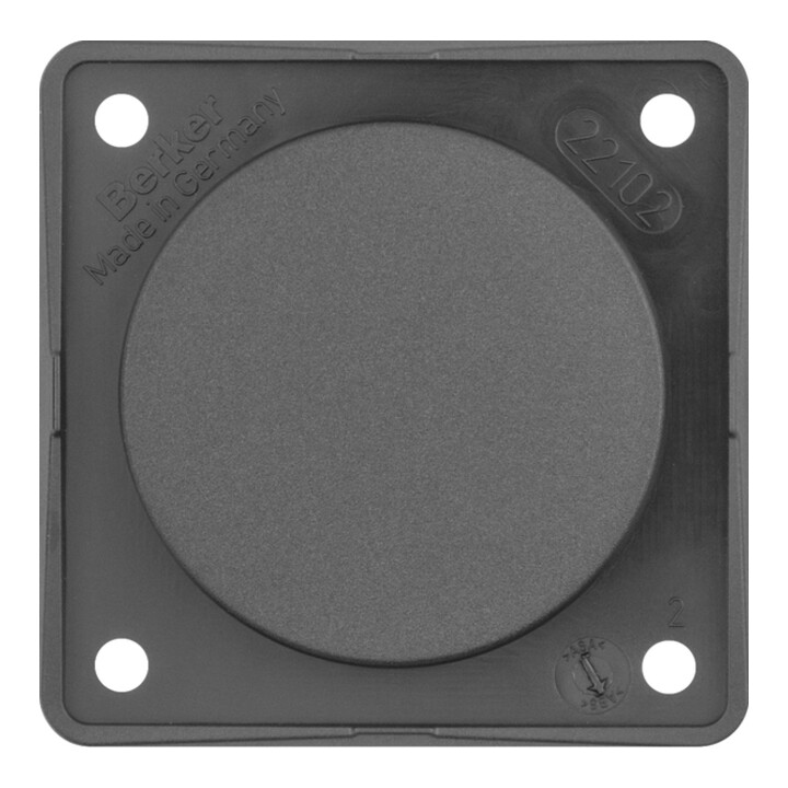 Berker Bouchon aveugle anthracite avec plaque de fixation 945162505