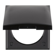 Berker Cadre 1 fois noir/gris avec couvercle rabattable 918282510-1
