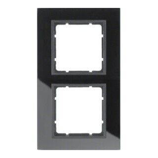 Berker Cadre en verre noir 2 fiches 10126616