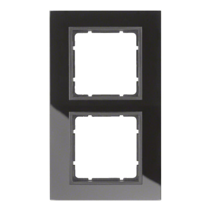 Berker Cadre en verre noir 2 fiches 10126616