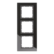 Berker Cadre en verre noir triple 10136616-1