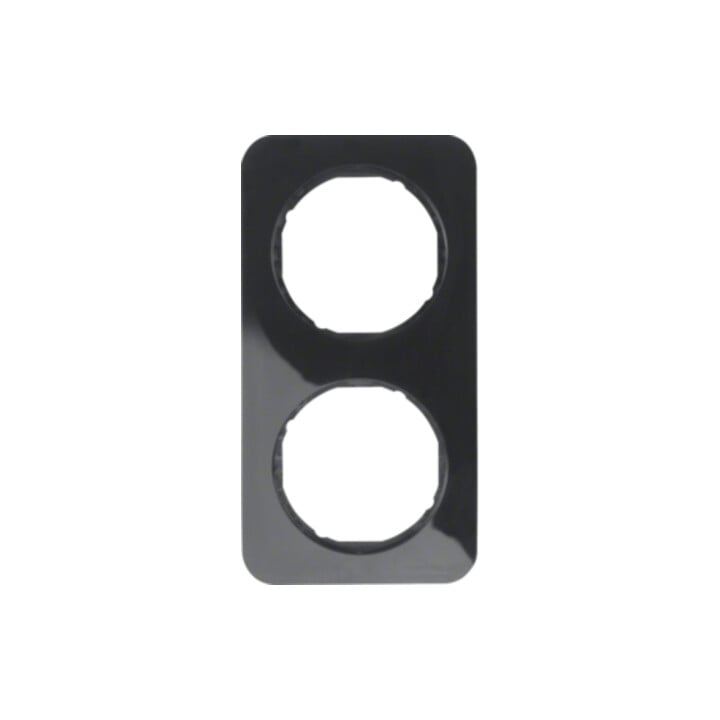 Berker Cadre noir/gris 2 fiches 10122145