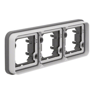 Berker Cadre triple horizontal gris clair 13303505