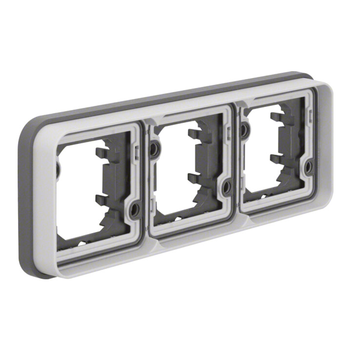 Berker Cadre triple horizontal gris clair 13303505