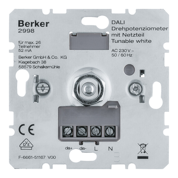 Berker DALI Drehpotenziometer Tunable wh m.Netzt. 2998