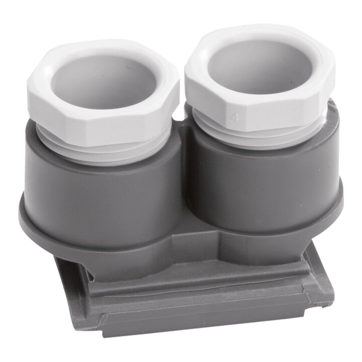 Berker Entrée de câble 2xM20 gris mat 18893505