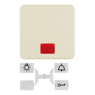 Berker Interrupteur basculant blanc/gris avec 5 lentilles incluses 1553