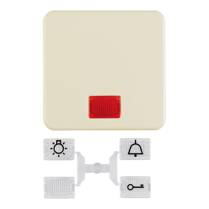 Berker Interrupteur basculant blanc/gris avec 5 lentilles incluses 1553