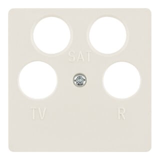 Berker Plaque centrale blanche pour prise antenne 4 trous 148402