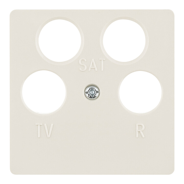 Berker Plaque centrale blanche pour prise antenne 4 trous 148402