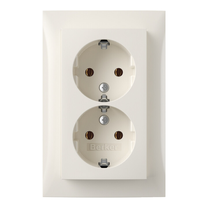 Berker Plaque de recouvrement pws-brillant pour prise double SCHUKO 47748989
