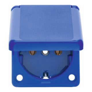 berker Prise encastrable SCHUKO bleue avec couvercle rabattable 7429635