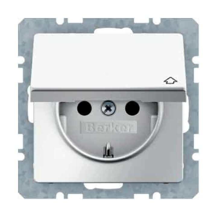 Berker Prise SCHUKO avec couvercle rabattable 47516089