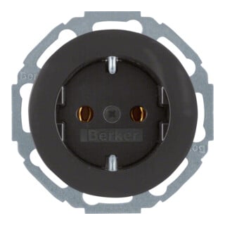 Berker Prise SCHUKO noir/gris 47452045