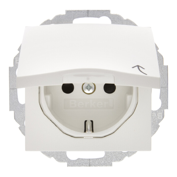 Berker Prise Schuko pws avec couvercle rabattable 47441909
