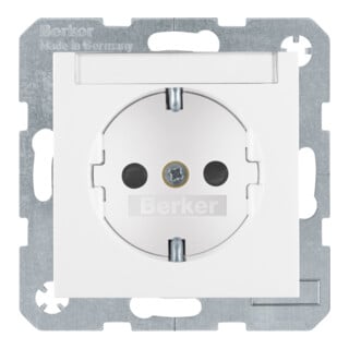 Berker Prise SCHUKO pws/gl avec champ d’étiquetage 47498989