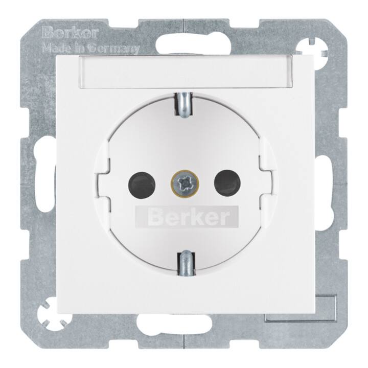 Berker Prise SCHUKO pws/gl avec champ d’étiquetage 47498989