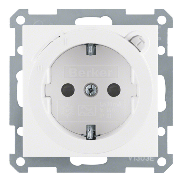 Berker Prise SCHUKO pws/gl avec disjoncteur différentiel 47088989