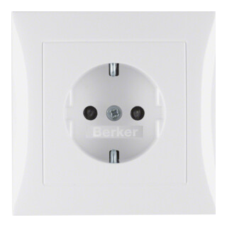 Berker Prise SCHUKO pws/gl avec plaque de recouvrement 47228989