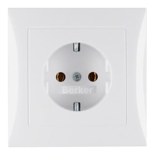 Berker Prise SCHUKO pws/gl avec plaque de recouvrement 47428989