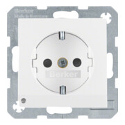 Berker Prise SCHUKO pws/mat avec LED d’orientation 41091909-1