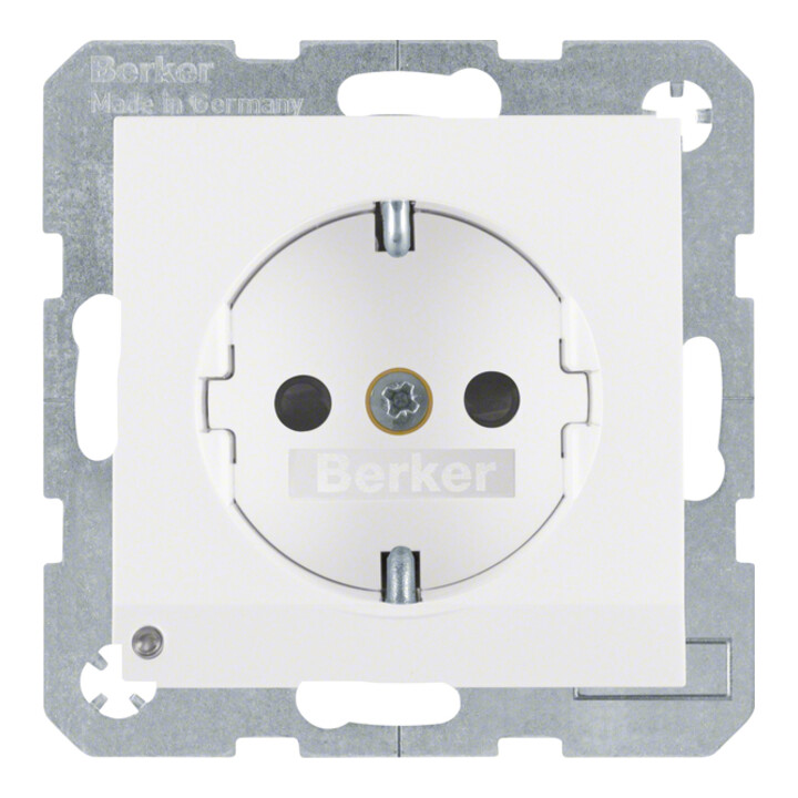 Berker Prise SCHUKO pws/mat avec LED d’orientation 41091909