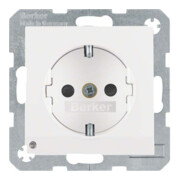 Berker Prise SCHUKO pws/mat avec LED d’orientation 41091909-4