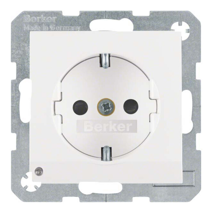 Berker Prise SCHUKO pws/mat avec LED d’orientation 41091909