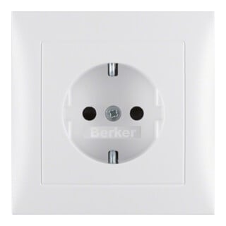 Berker Prise Schuko pws/mat avec plaque de recouvrement 47229909