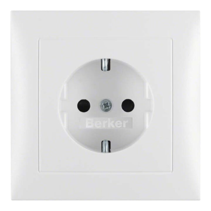 Berker Prise Schuko pws/mat avec plaque de recouvrement 47429909