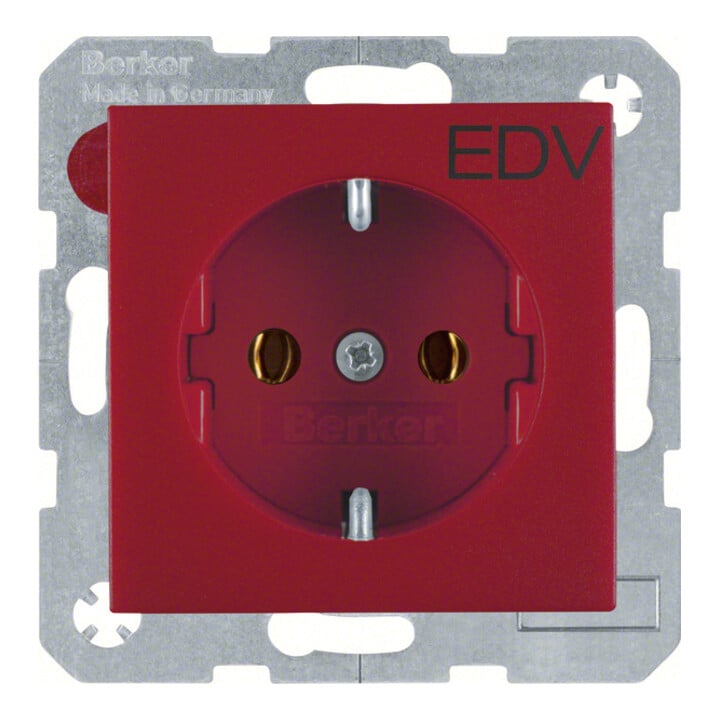 Berker Prise Schuko rouge avec inscription EDV 47431922