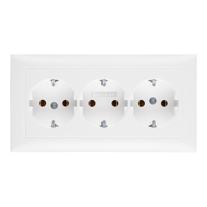 Berker Prise triple SCHUKO avec plaque de recouvrement 47661909