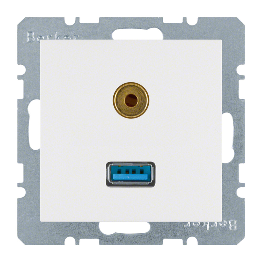 Berker Prise USB/3,5 mm audio blanc polaire mat 3315391909
