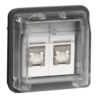 Berker Prises UAE 8/8 pôles blindées gris clair mat 14103505