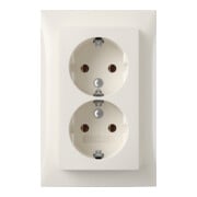 Berker SCHUKO-Doppelsteckdose Abdeckpl. pws-glanz 47748989-1