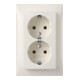 Berker SCHUKO-Doppelsteckdose Abdeckpl. pws-glanz 47748989
