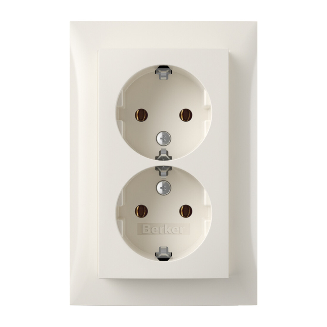 Berker SCHUKO-Doppelsteckdose Abdeckpl. pws-glanz 47748989