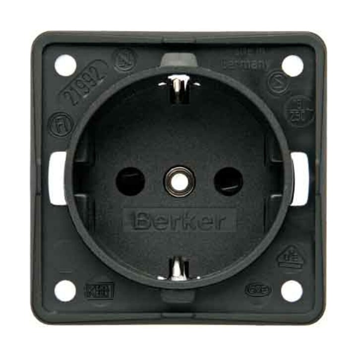 Berker Schuko-Steckd.anth m.Schraubklemmen 941852505