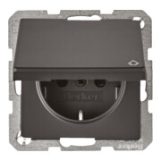 Berker SCHUKO-Steckdose anth/sa m. Klappdeckel 47516086-1