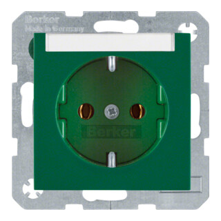 Berker SCHUKO-Steckdose gn/gl m.Beschriftungsfeld 47508903