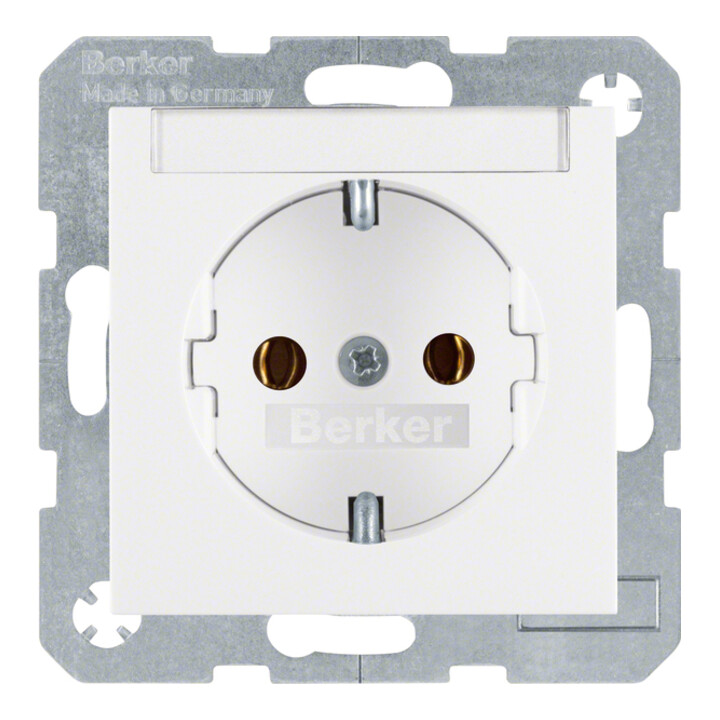 Berker Schuko-Steckdose pws + Beschriftungsfeld 47501909
