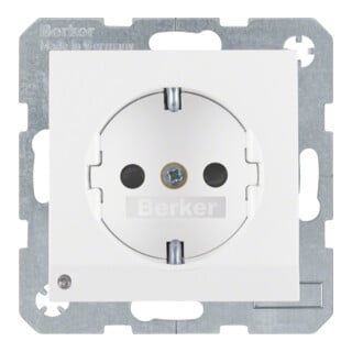 Berker SCHUKO-Steckdose pws/gl LED-Orientierungsl. 41098989