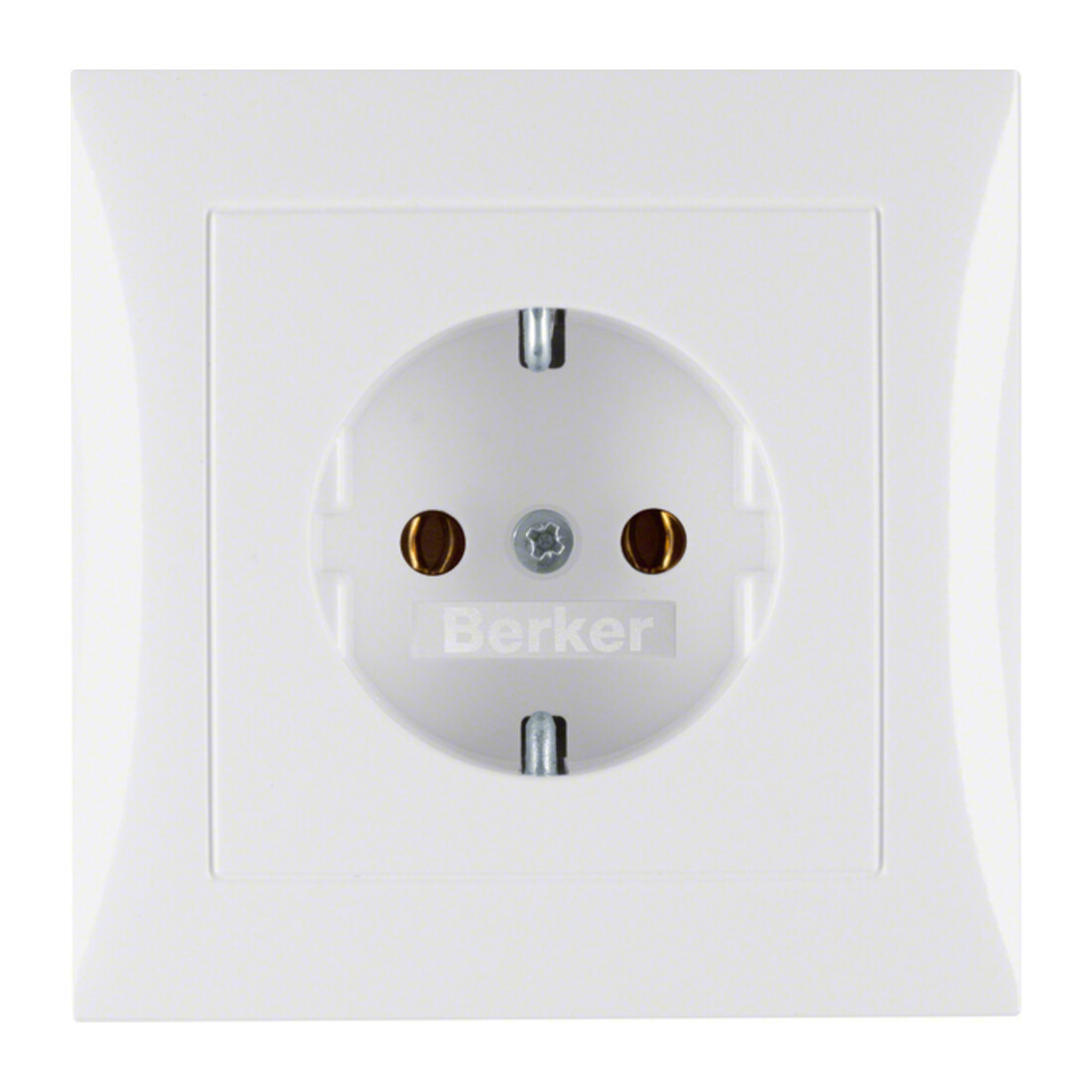 Berker SCHUKO-Steckdose pws/gl m.Abdeckplatte 47428989