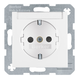 Berker SCHUKO-Steckdose pws/gl m.Beschriftungsfeld 47498989