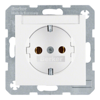 Berker SCHUKO-Steckdose pws/gl m.Beschriftungsfeld 47508989