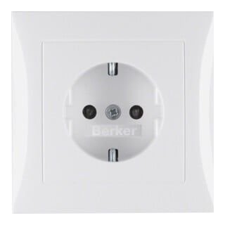 Berker SCHUKO-Steckdose pws/gl mit Abdeckplatte 47228989